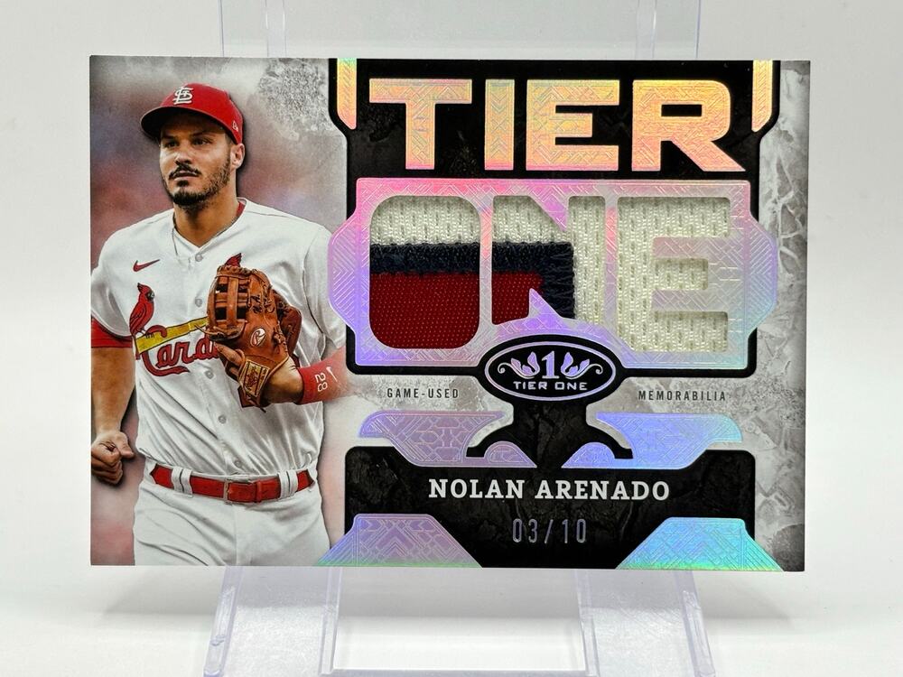 2025 Topps Tier One Nolan Arenado Tier One Relics Game Used Jersey Patch 3/10 SP